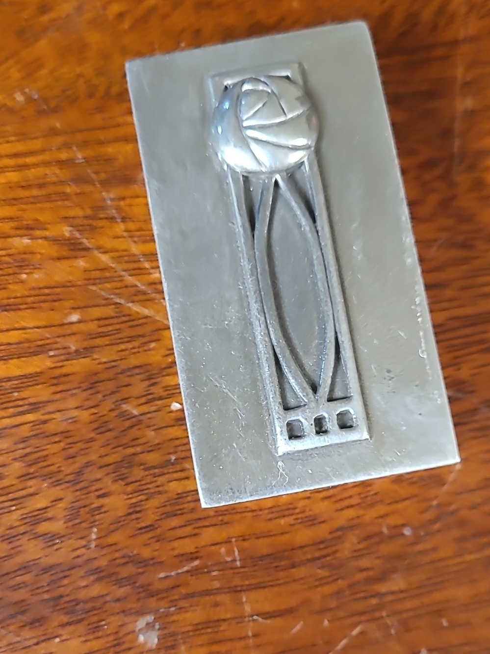 Vtg Past Times Pewter Trinket Box Charles Rennie Mackintosh Rose Motif
